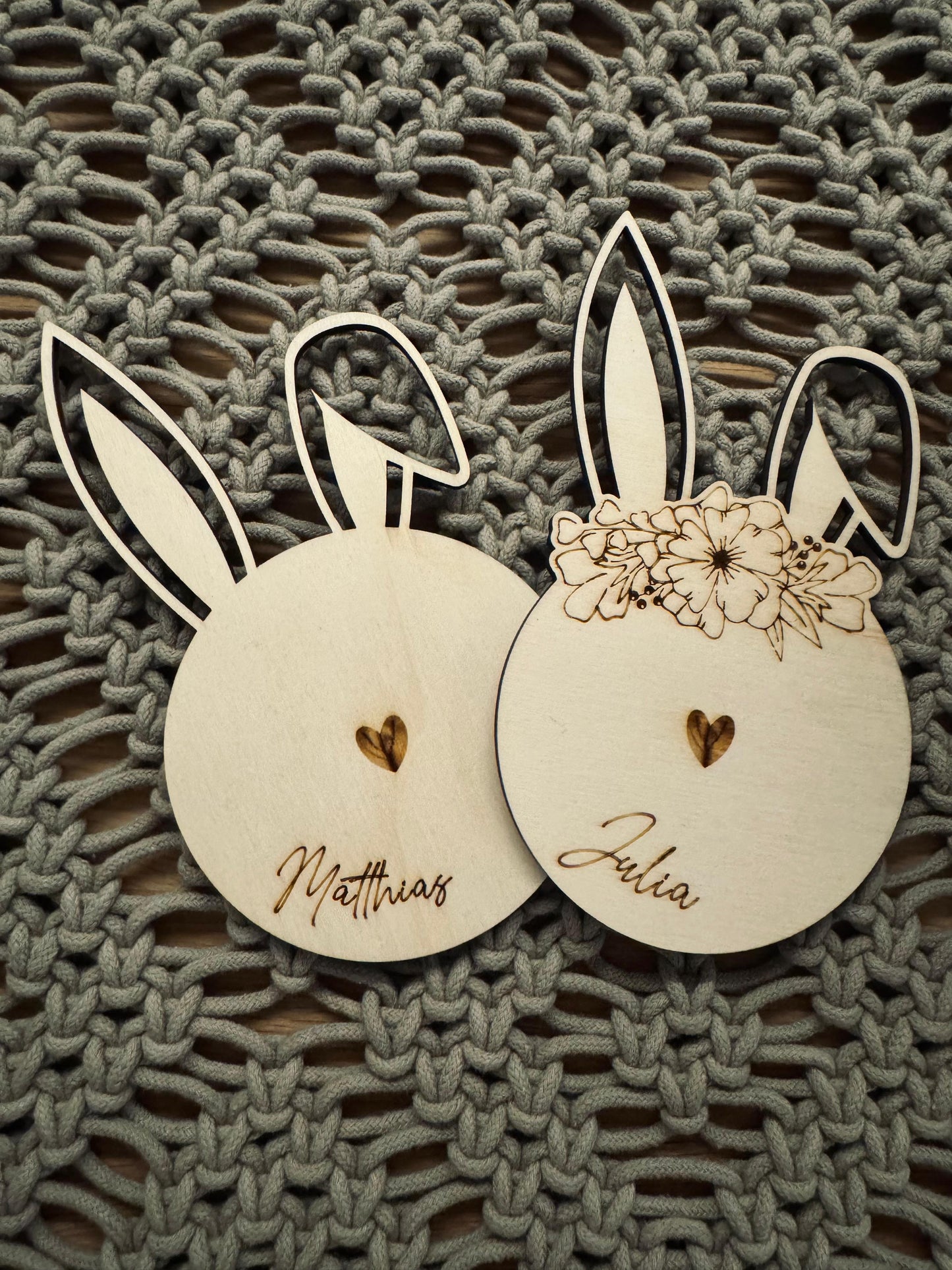 Untersetzer-Set "Hasen" mit Namen