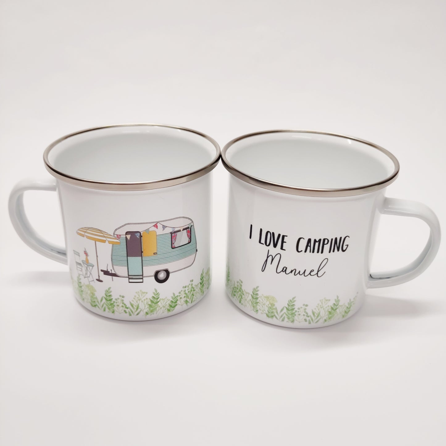 Emailletasse Camping Wohnwagen