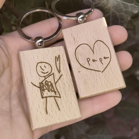 Schlüsselanhänger mit Kinderzeichnung