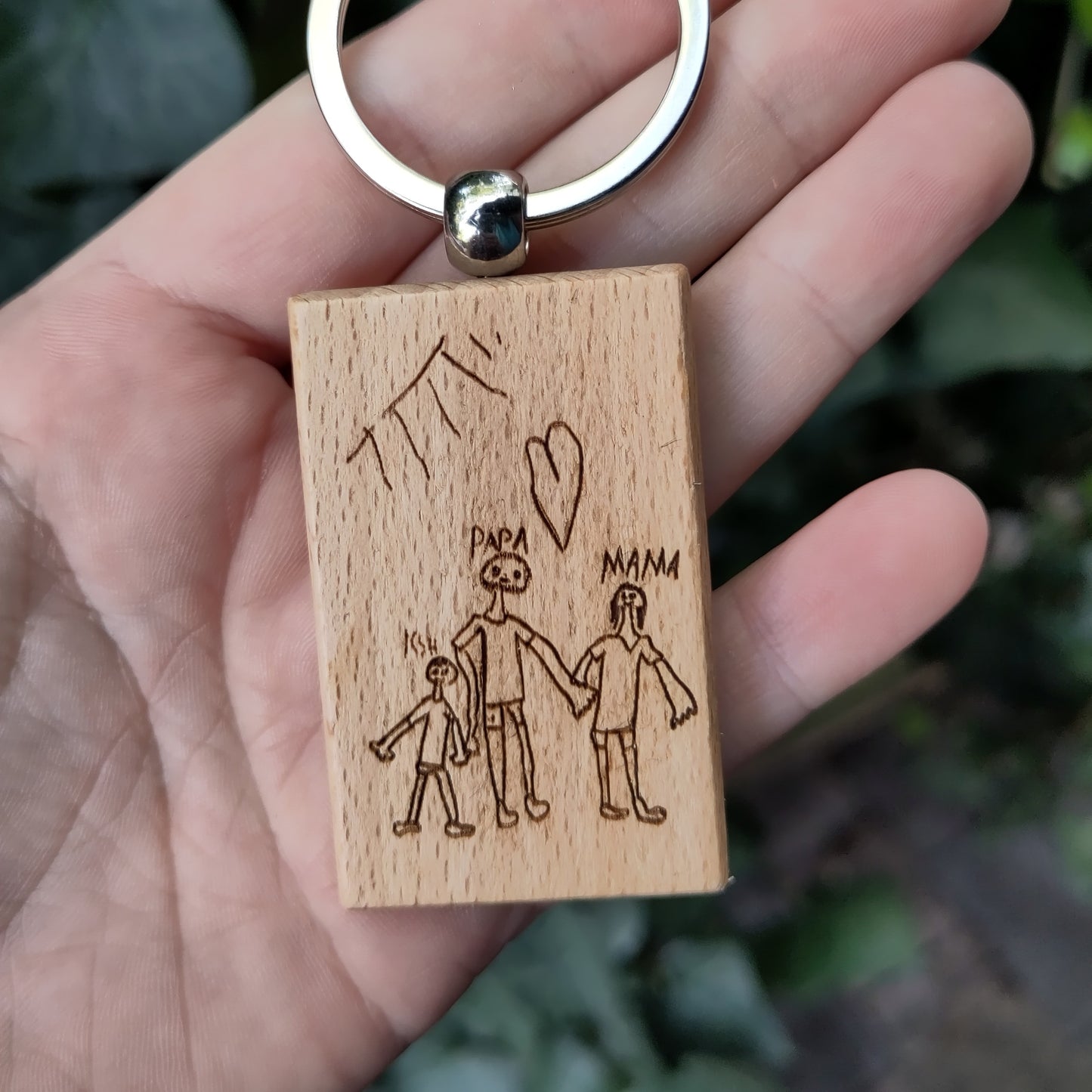 Schlüsselanhänger mit Kinderzeichnung
