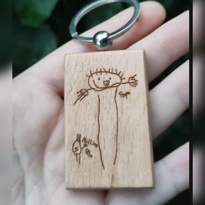 Schlüsselanhänger mit Kinderzeichnung