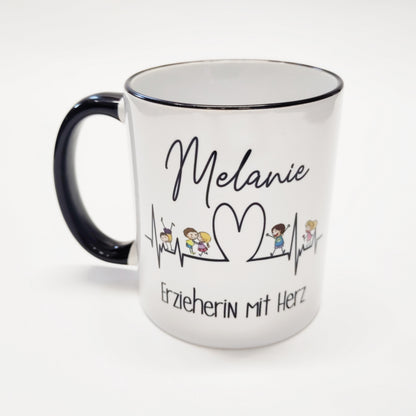 Personalisierte Tasse Erzieher mit Herz