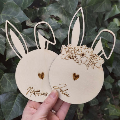 Untersetzer-Set "Hasen" mit Namen