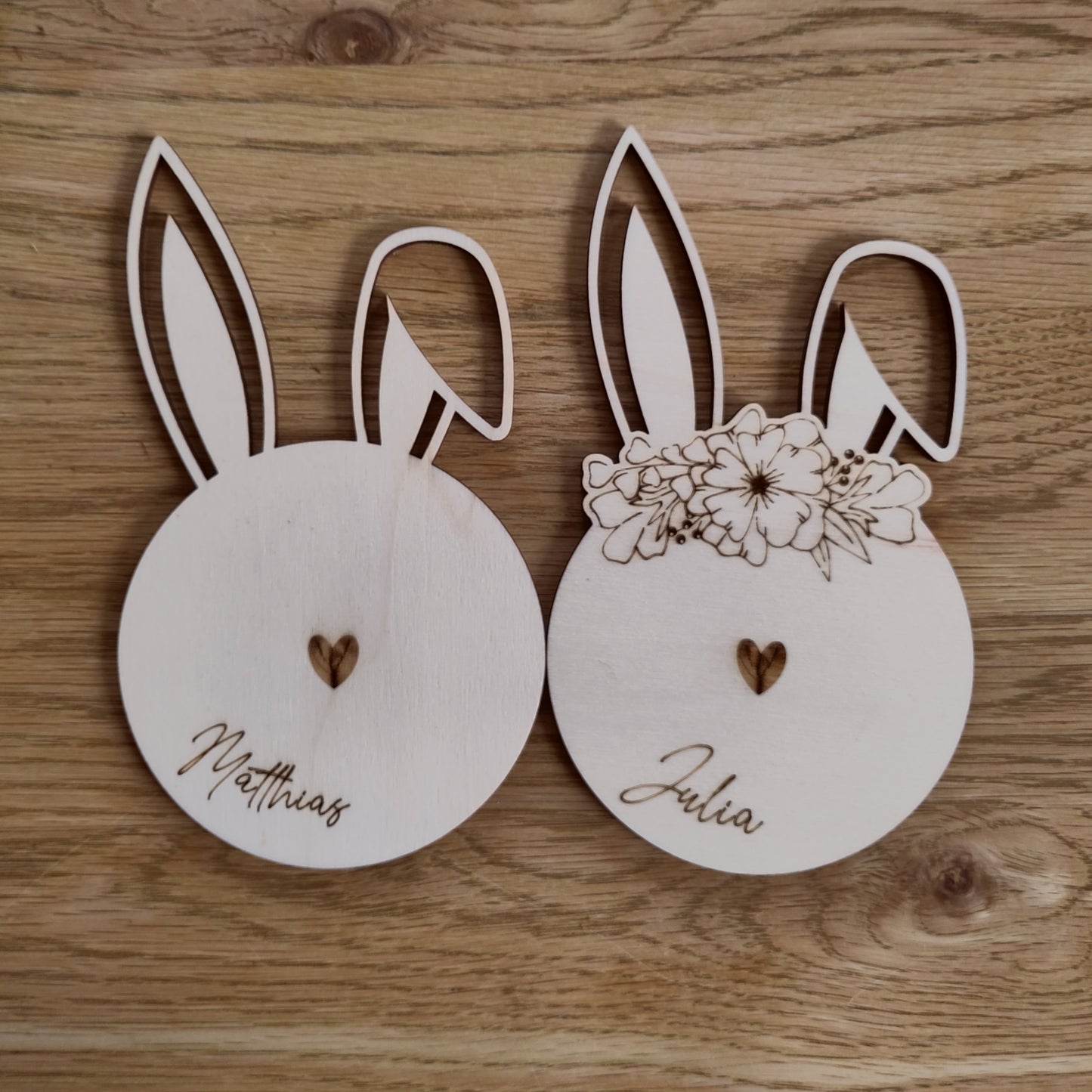 Untersetzer-Set "Hasen" mit Namen