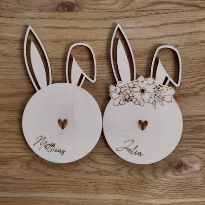 Untersetzer-Set "Hasen" mit Namen