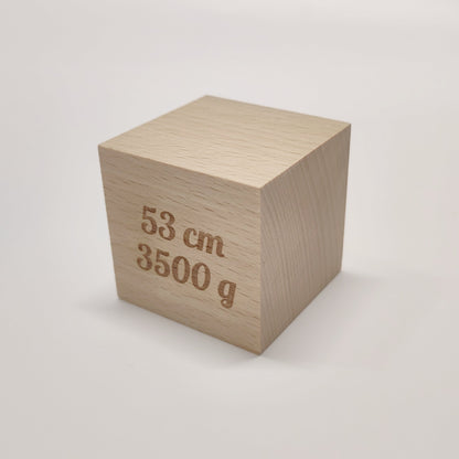 Holzwürfel personalisiert, Geburt