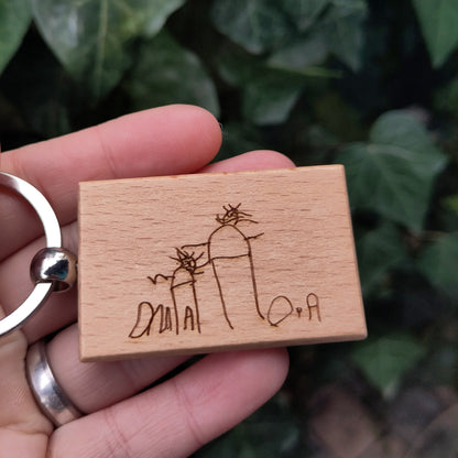 Schlüsselanhänger mit Kinderzeichnung