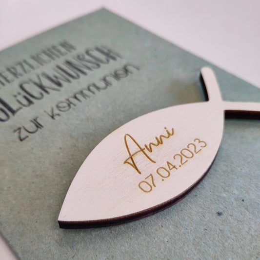 Kommunionskarte personalisiert