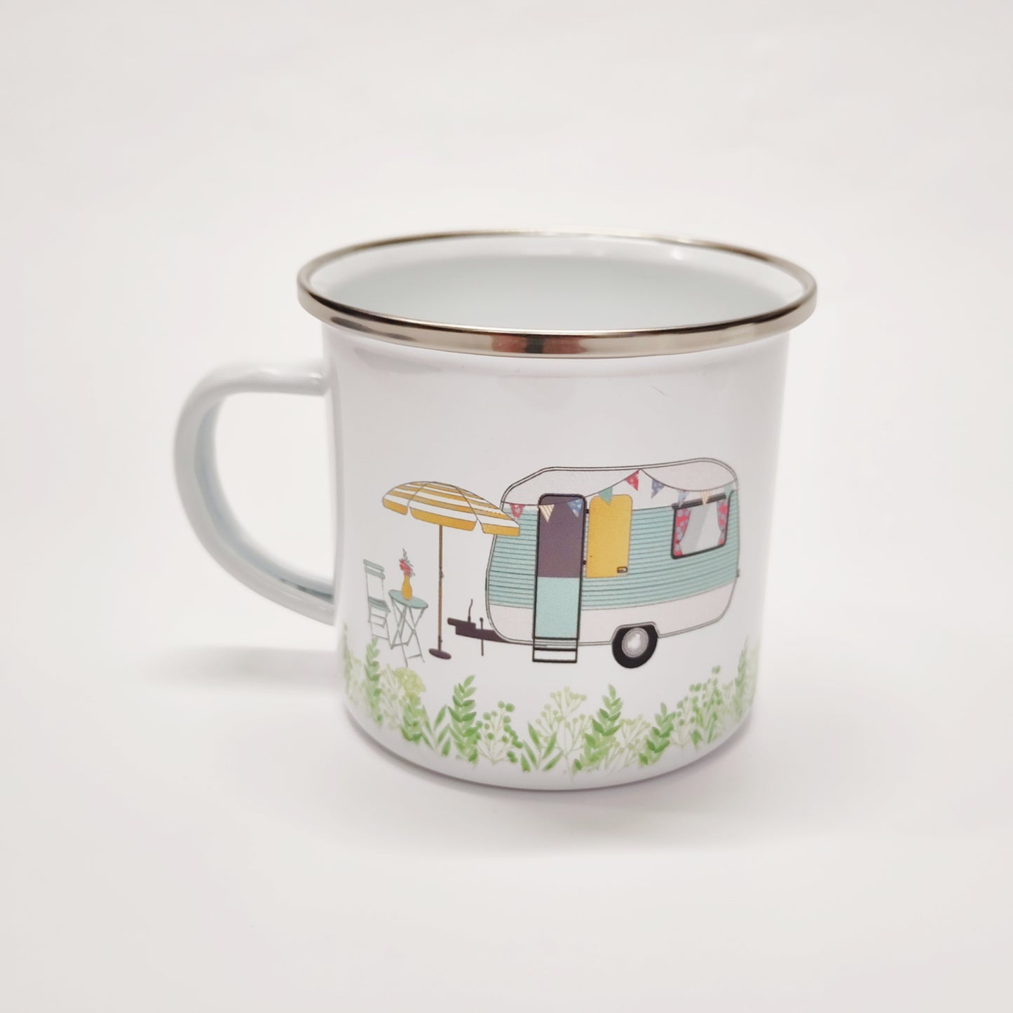 Emailletasse Camping Wohnwagen