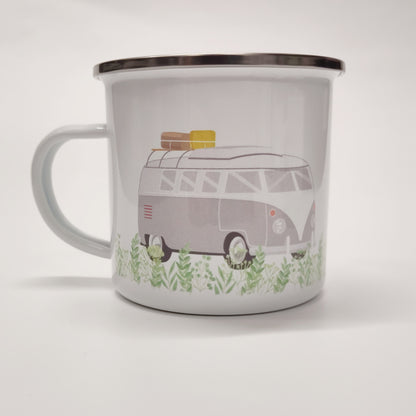 Emailletasse Camper grau