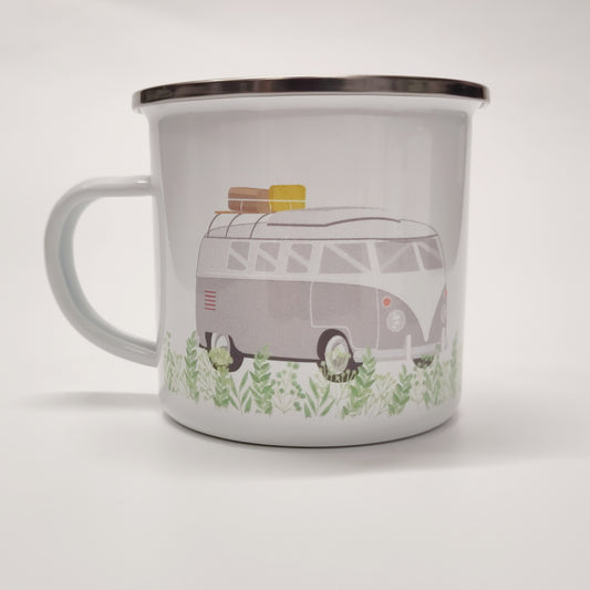 Emailletasse Camper grau