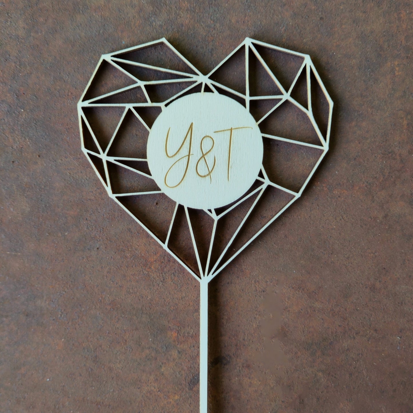 Caketopper Herz geometrisch