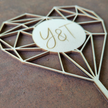 Caketopper Herz geometrisch