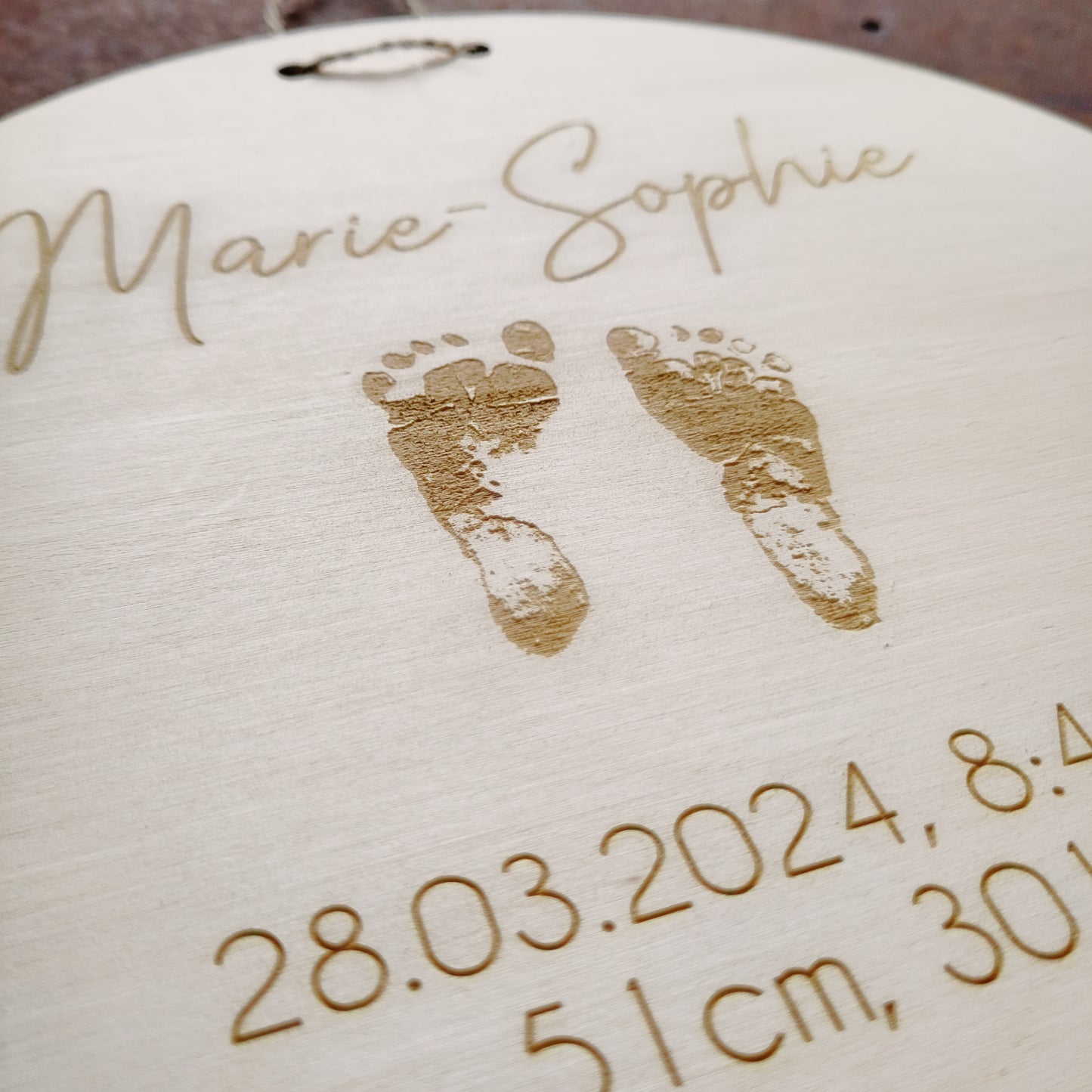 Geburtsschild persönliche Babyfüße