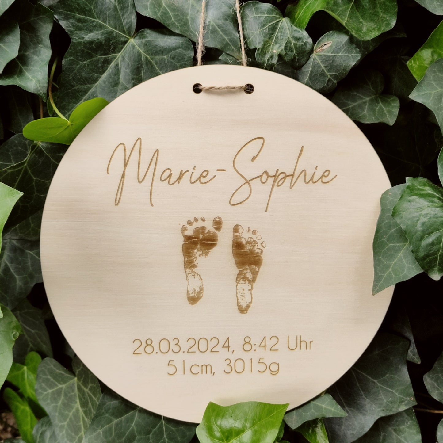 Geburtsschild persönliche Babyfüße