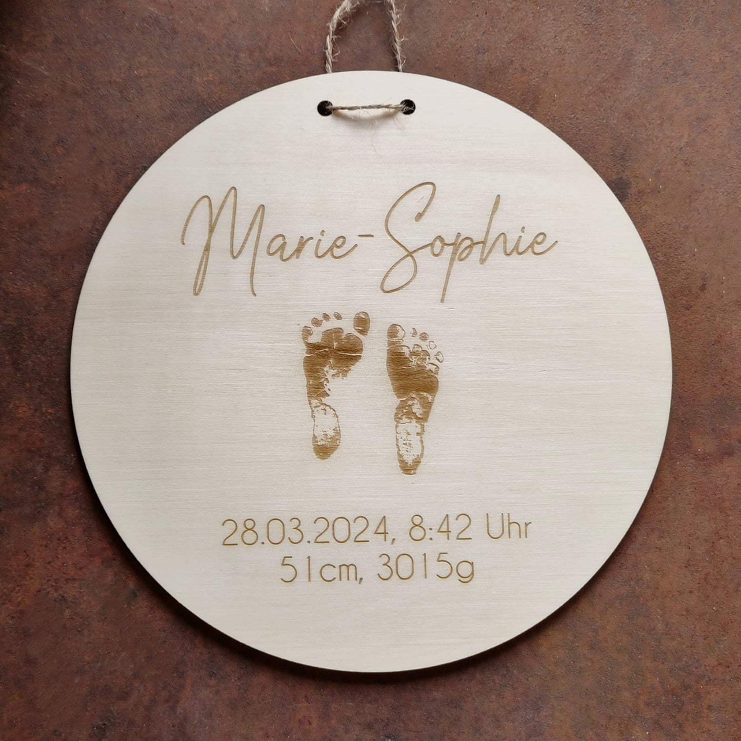 Geburtsschild persönliche Babyfüße