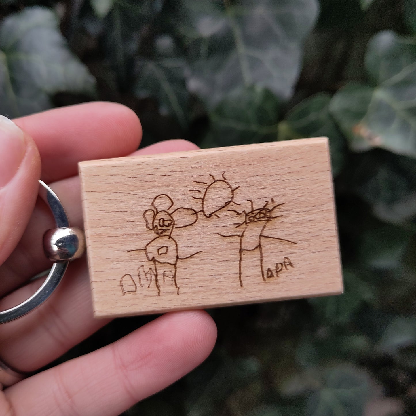 Schlüsselanhänger mit Kinderzeichnung