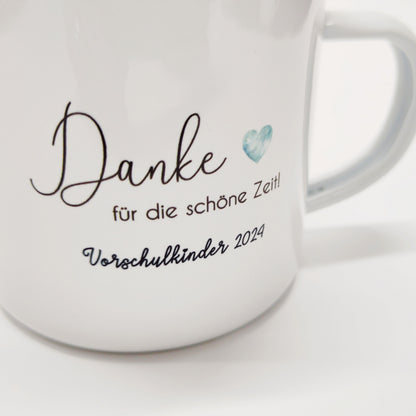 Emailletasse Erzieher/in mit Herz