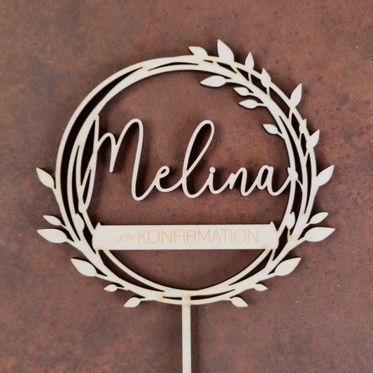 Caketopper Anlass Blätterrand