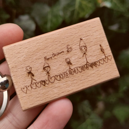 Schlüsselanhänger mit Kinderzeichnung