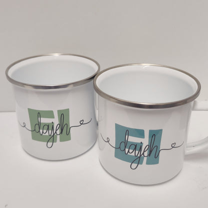Tasse Emaille Oh Maju / Ei Daje