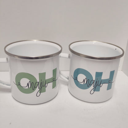 Tasse Emaille Oh Maju / Ei Daje