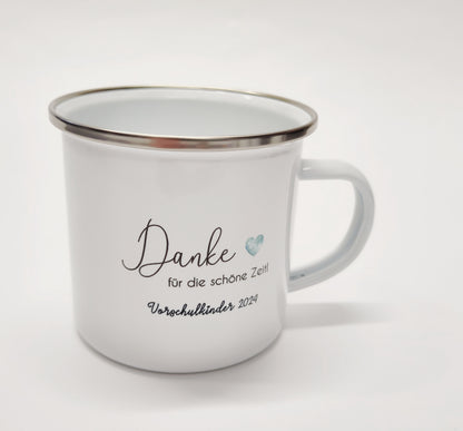 Emailletasse Erzieher/in mit Herz