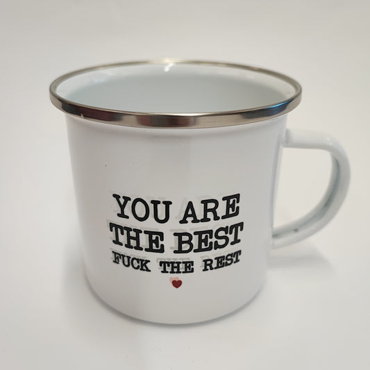 B-Ware Emaille Fuck the rest